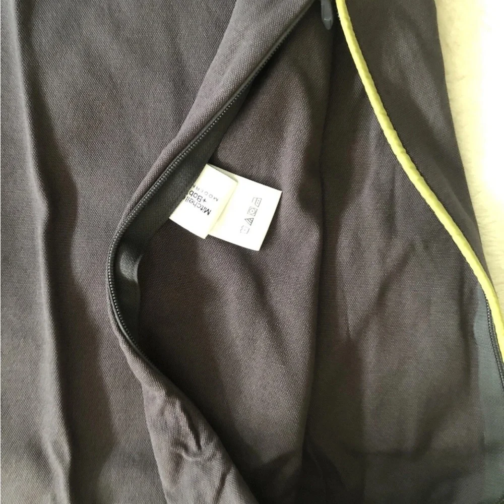 Mitchell Gold + Bob Williams Pillow Sham*Eggplant & Kiwi Green Piping MSRP $140